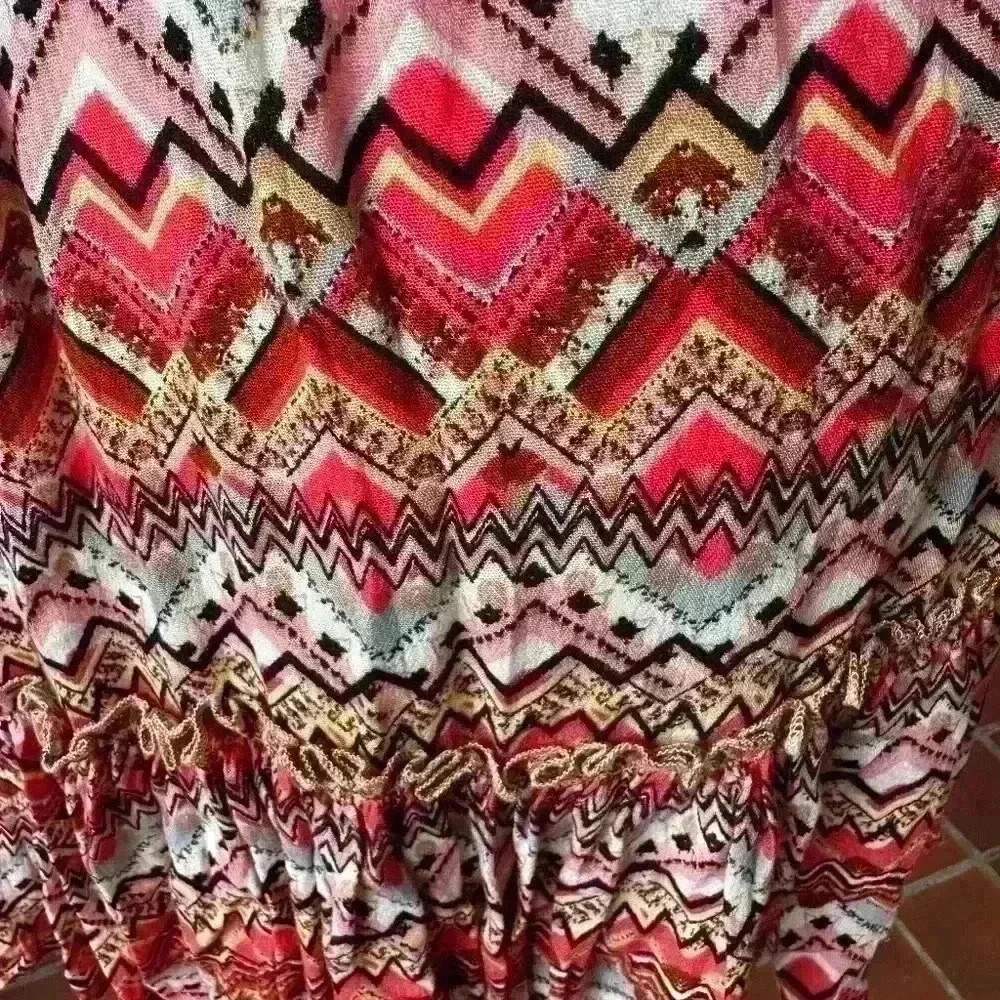 Umgee Bohemian Strappy Mini Dress Women's Size Small - Summer Lightweight Multi - Picture 5 of 7